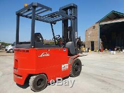1992 3500KG ELECTRIC LINDE COUNTERBALANCE FORKLIFT TRUCK 6300mm 6.3m LIFT HEIGHT