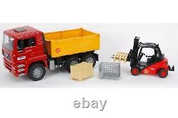 Bruder 1795 Man TGA Tilt Truck With Linde Forklift Construction Sites Toy Models