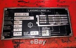 LANSING LINDE R20 PN Electric Forklift Reach Truck WITH 3434 hour reach upto 6m