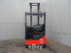LINDE R10c USED ELECTRIC REACH FORKLIFT TRUCK. (#2489)