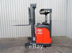 LINDE R10c USED ELECTRIC REACH FORKLIFT TRUCK. (#2492)