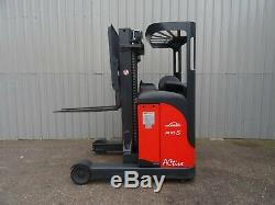 LINDE R16s USED ELECTRIC REACH FORKLIFT TRUCK. (#2456)