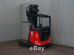 LINDE R20s USED ELECTRIC REACH FORKLIFT TRUCK. (#2306)