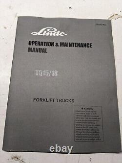 Linde Baker Operation Maintenance Manual Tq15 18 Fork Lift Truck 2001 Om092-mcl