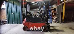 Linde E18P electric fork lift truck 1.8ton 2 mast container spec 48volt charger