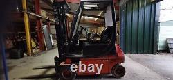 Linde E18P electric fork lift truck 1.8ton 2 mast container spec 48volt charger