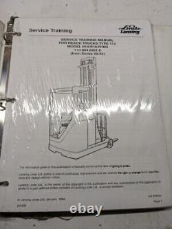 Linde Fork Lift Truck Service Training Manual R14 R16 R16n 113 804 2561 E 1993