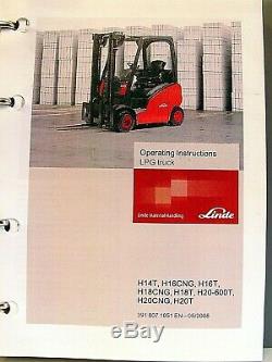 Linde H14/16/18/20 LPG Forklift Truck Operating Instructions With CD Excellent