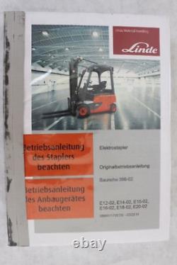 Linde electric forklift operating instructions and spare parts catalogue CD E12-02 E14-02 E15