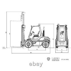 Lesu 1/14 Rc Lind Hydraulic Forklift Transfer Car Rtr Modèle Esc Motor Light