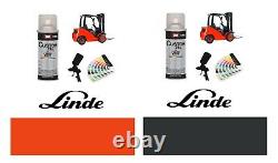 Linde Red Orange & Grey Forklift Truck Paint High Enamel Paint 400ml Aérosols